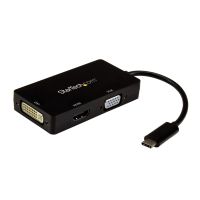 STARTECH.COM ADAPTADOR USB-C DE VÍDEO MULTIPUERTOS - 3EN1 - 4K 30HZ - NEGRO