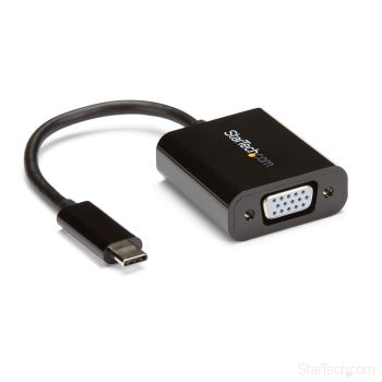 STARTECH.COM ADAPTADOR USB C A VGA - NEGRO - 1080P - CONVERTIDOR DE VÍDEO PARA SU MACBOOK PRO - DONGLE DE PANTALLA USB T