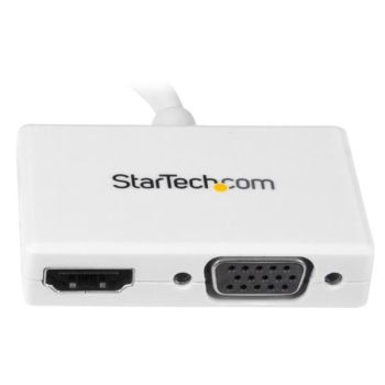 ADAPTADOR CONVERTIDOR MINI CABLE DISPLAYPORT A HDMI O VGA BLANCO  2