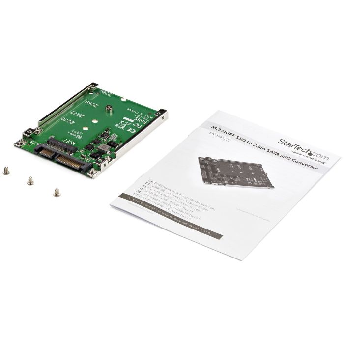 STARTECH.COM ADAPTADOR DE SSD SATA M.2 A SATA DE 2.5 - CONVERSOR DE M.2 NGFF A SATA - DE 7MM - BRACKET DE MARCO ABIERTO 