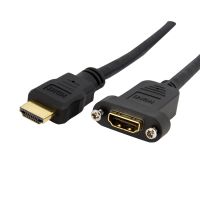 STARTECH.COM CABLE ADAPTADOR DE 0,9M HDMI HEMBRA A MACHO, CABLE HDMI DE ALTA VELOCIDAD 4K DE MONTAJE EN PANEL, HDMI UHD 