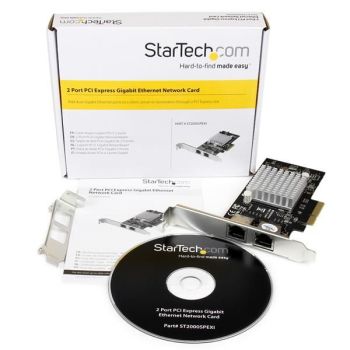 STARTECH.COM TARJETA ADAPTADOR DE RED PCI EXPRESS PCI-E GIGABIT ETHERNET CON 2 PUERTOS RJ45 CHIPSET INTEL I350