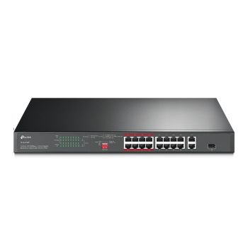 TP-LINK TL-SL1218P SWITCH NO ADMINISTRADO GIGABIT ETHERNET (101001000) ENERGÍA SOBRE ETHERNET (POE) 1U NEGRO