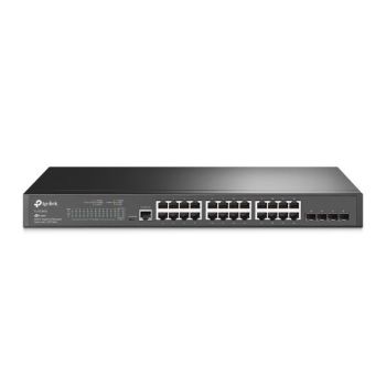 SWITCH TP-LINK TL-SG3428 24 PUERTOS RJ45 GIGABIT 101001000 ADMINISTRABLE CON 4 RANURAS SFP GIGABIT L2 JETSTREAM 1 RJ45 C