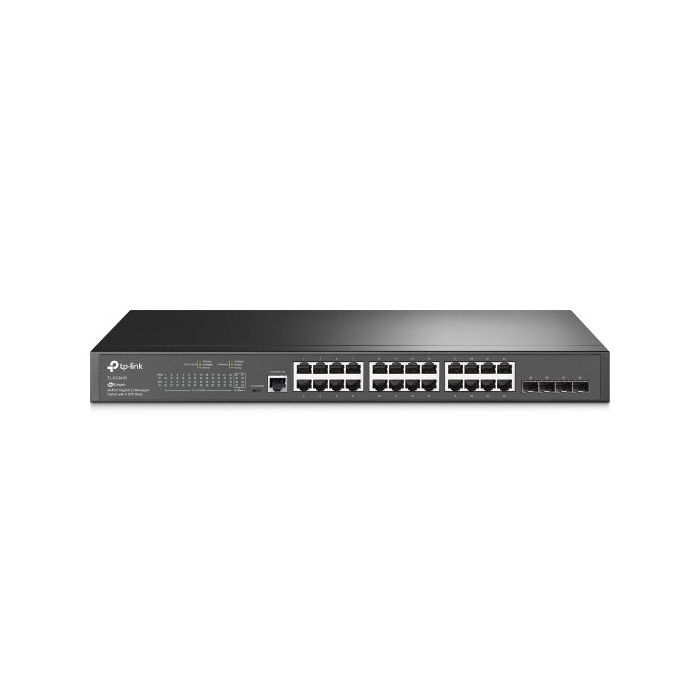 SWITCH TP-LINK TL-SG3428 24 PUERTOS RJ45 GIGABIT 101001000 ADMINISTRABLE CON 4 RANURAS SFP GIGABIT L2 JETSTREAM 1 RJ45 C