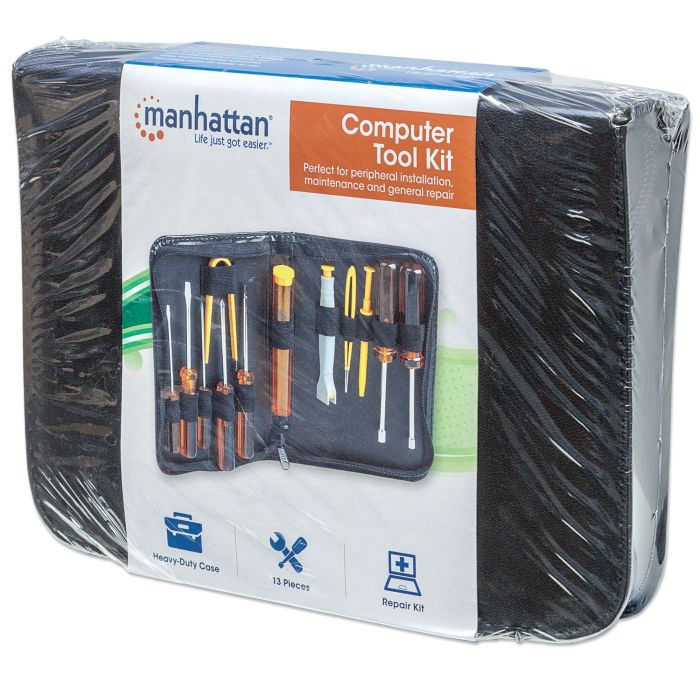 KIT HERRAMIENTAS MANHATTAN BÁSICO PARA COMPUTADORA 13 PZAS