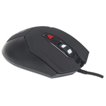 MOUSE MANHATTAN GAMING ÓPTICO LED USB 6 BOTONES COLOR NEGRO 2