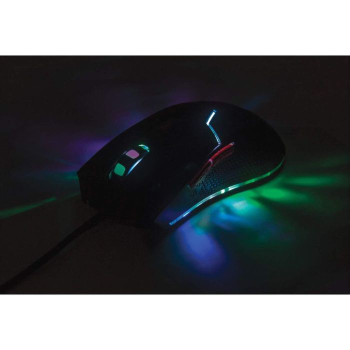 MOUSE MANHATTAN GAMING ÓPTICO LED USB 6 BOTONES COLOR NEGRO