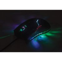 MOUSE MANHATTAN GAMING ÓPTICO LED USB 6 BOTONES COLOR NEGRO